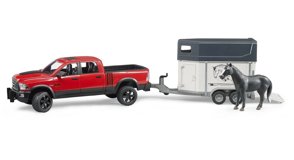 BRUDER RAM 2501 Power Wagon with Horse Trailer and Horse - TOYBOX Toy Shop