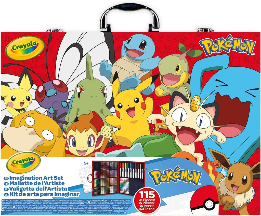 CRAYOLA Pokemon Artist Briefcase Creative Set with 115 Pieces - TOYBOX Toy Shop