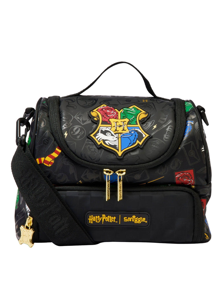 SMIGGLE Harry Potter Double Decker Lunchbox With Strap - Black - TOYBOX Toy Shop