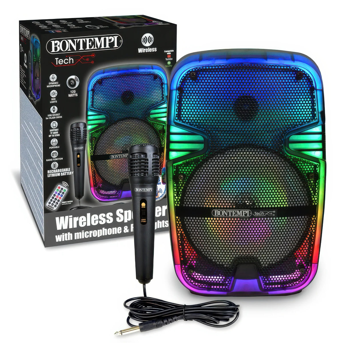 BONTEMPI Wireless Speaker With Microphone RGB Lights TOYBOX bontempi-wireless-speaker-with-microphone-rgb-lights-toybox