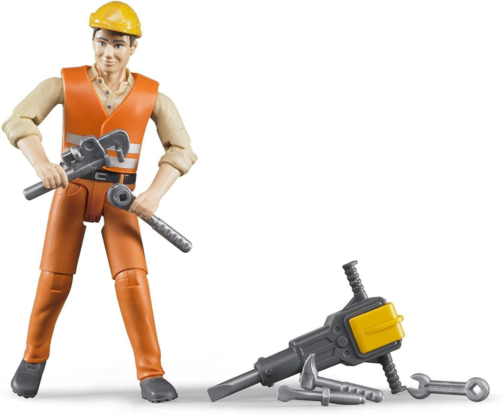 BRUDER 60020 BWORLD Construction Worker with Accessories - TOYBOX Toy Shop