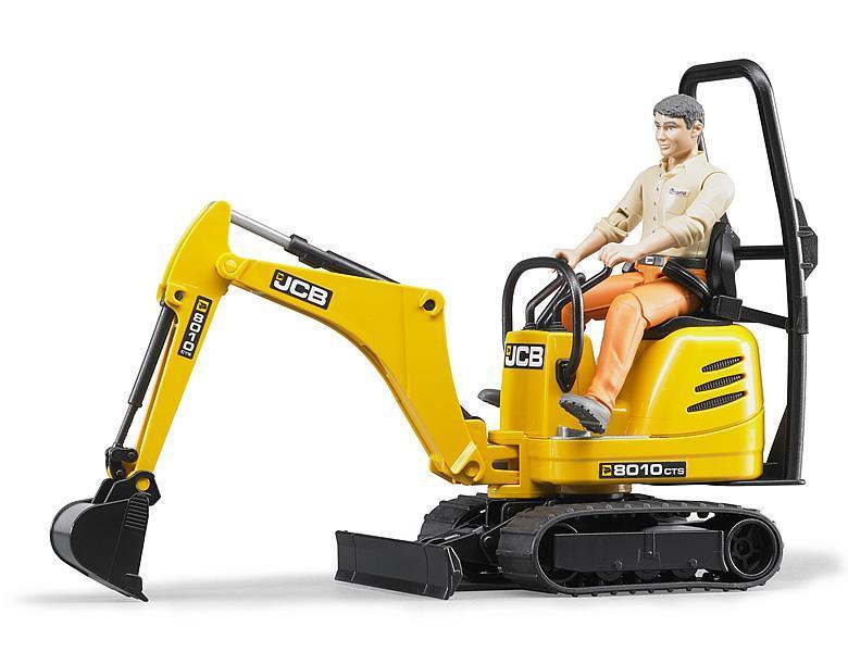 BRUDER Bworld JCB Micro Excavator 8010 CTS and Construction Worker - TOYBOX Toy Shop