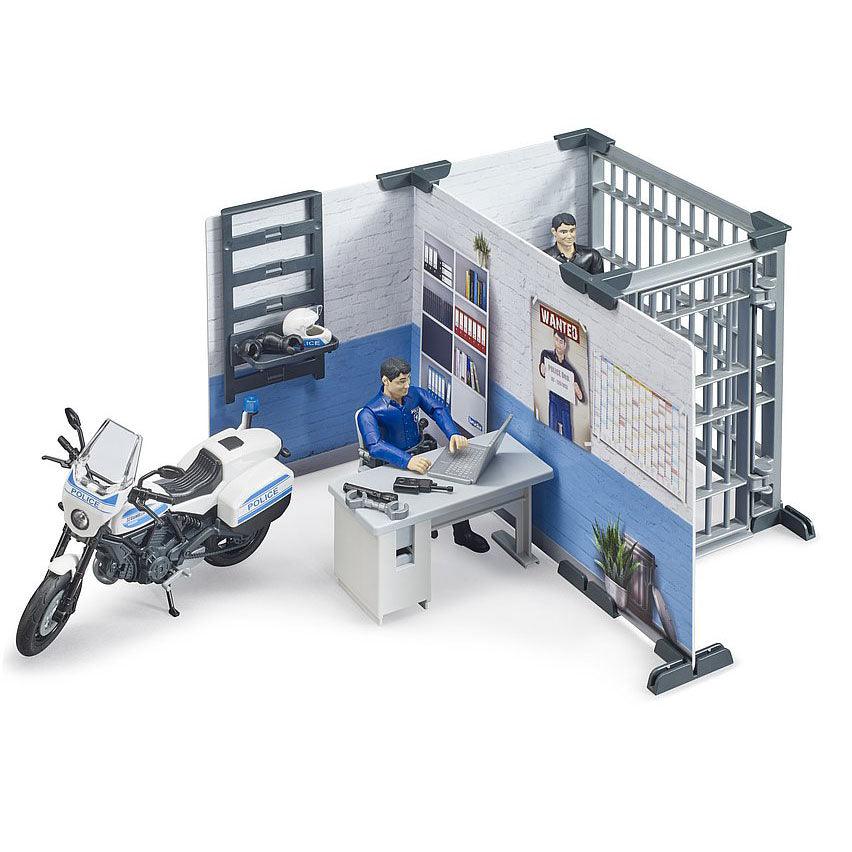 BRUDER Bworld Police Station with Police Motorcycle - TOYBOX Toy Shop