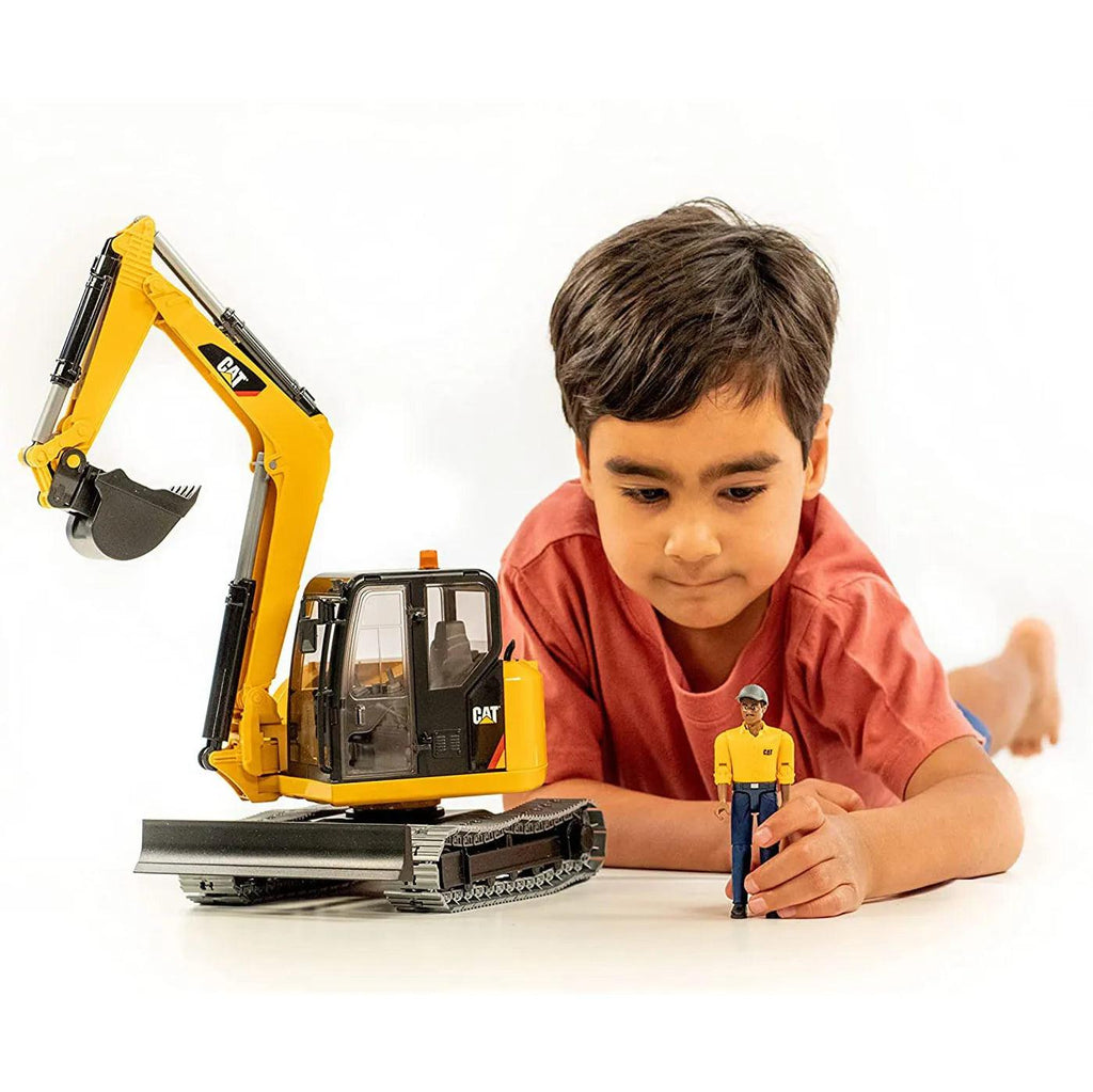 BRUDER Cat® Mini Excavator with Worker - TOYBOX Toy Shop