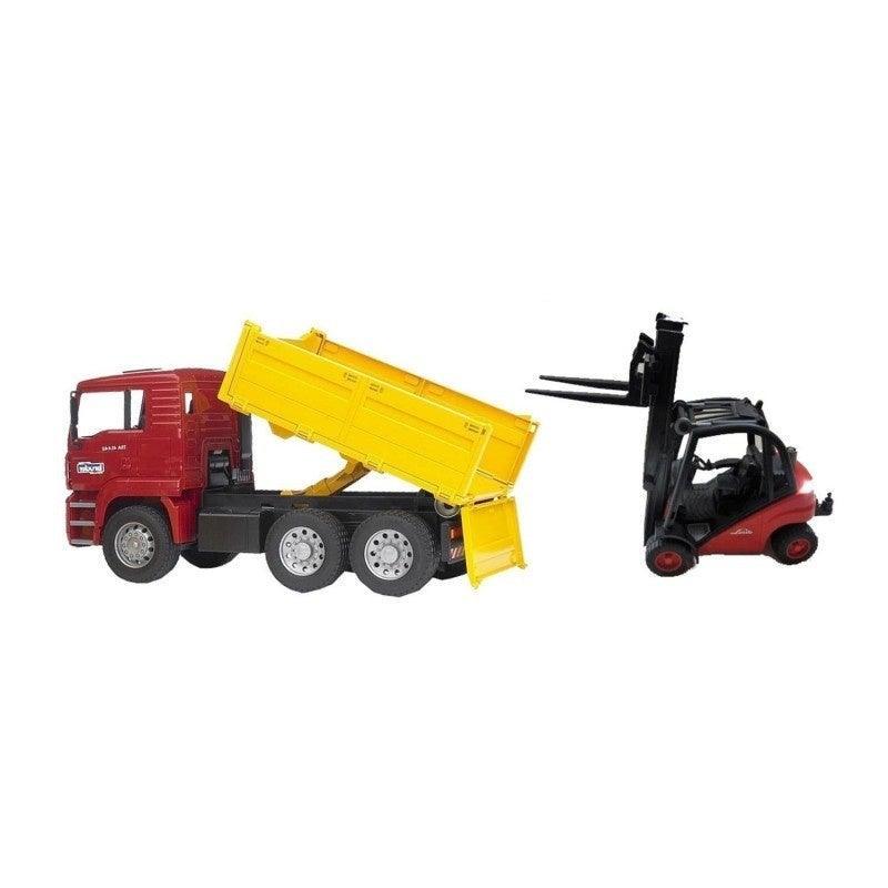 Bruder Earthmoving Truck Man With Linde Lifting With 2 Pallets - TOYBOX Toy Shop