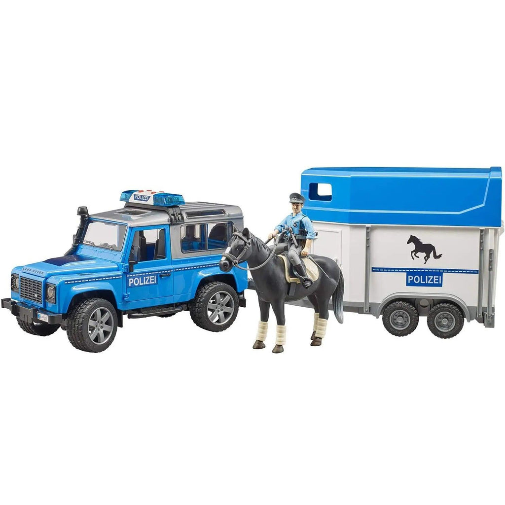 BRUDER Land Rover Defender Police & Mounted Police Officer - TOYBOX Toy Shop