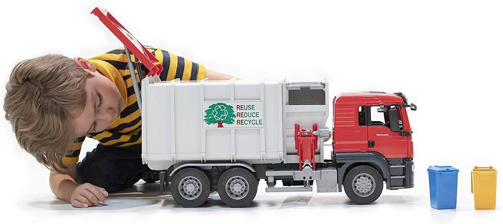 BRUDER MAN TGS Side Loading Garbage Truck - TOYBOX Toy Shop