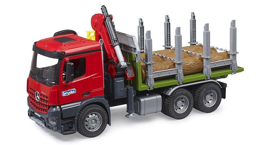 BRUDER MB Arocs Timber Truck with Loading Crane, Grab and 3 Trunks - TOYBOX Toy Shop