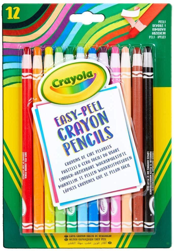 CRAYOLA 12 Easy Peel Crayon Pencils - TOYBOX Toy Shop