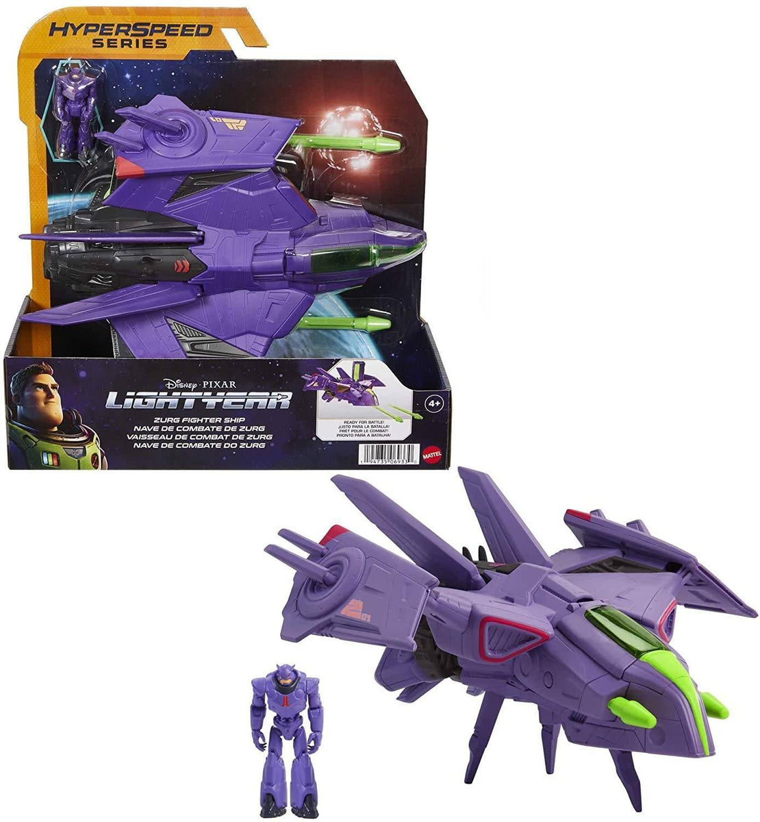 Disney Pixar Lightyear Hyperspeed Series Zurg Fighter Ship and