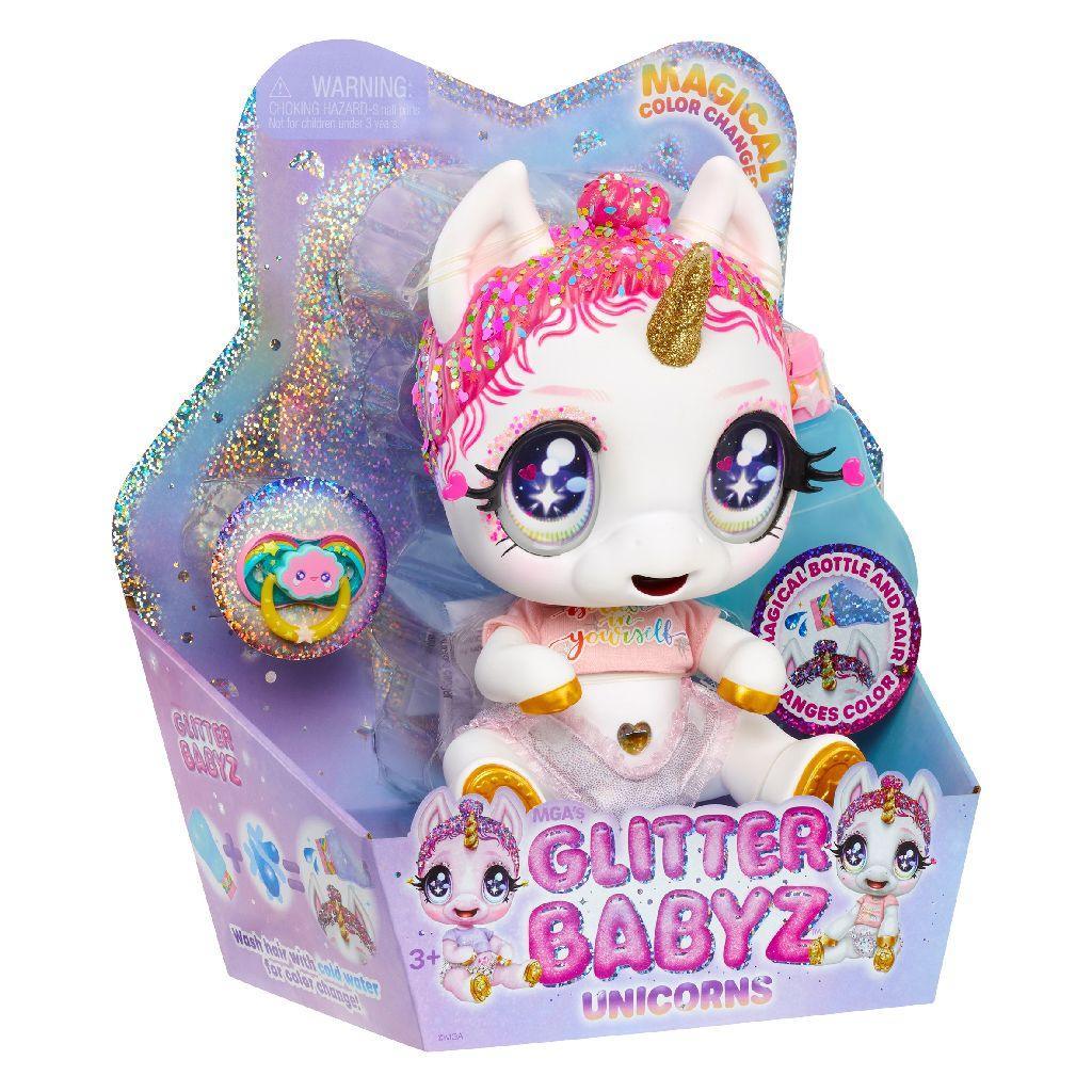 Glitter Babyz Unicorn Colour Changing Doll Lunita Sky TOYBOX