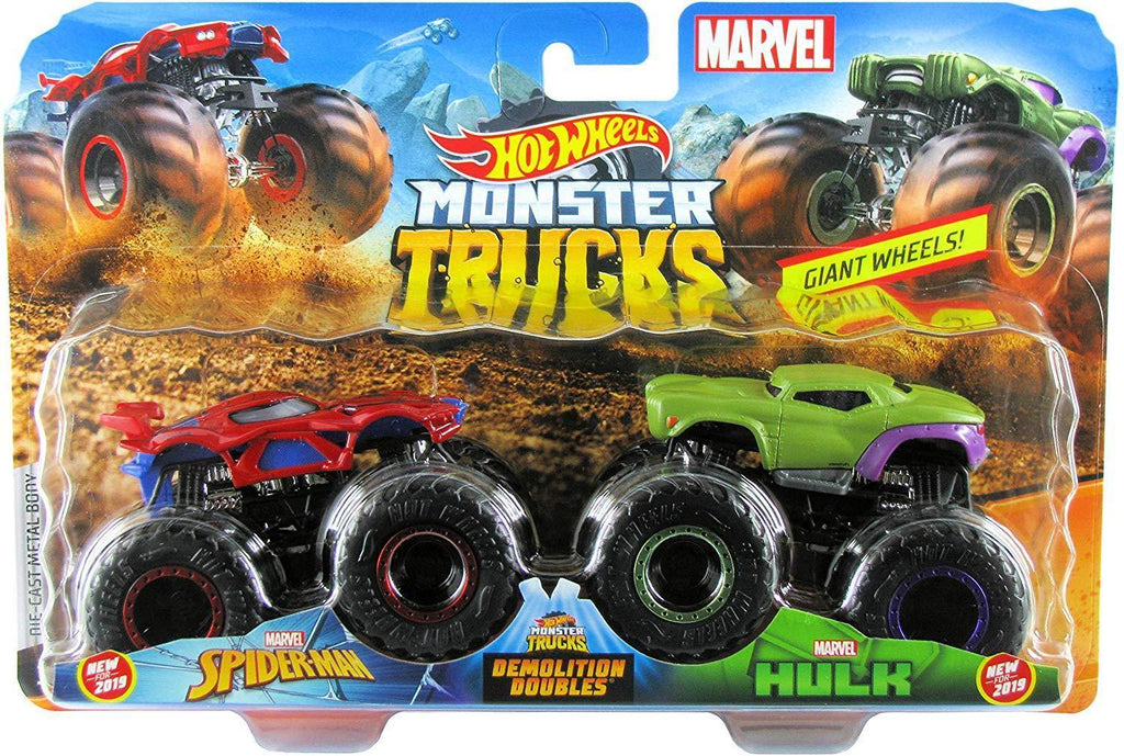 Hot Wheels Monster Trucks Demolition Doubles - Spiderman vs Hulk - TOYBOX Toy Shop
