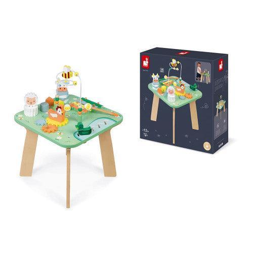 Janod Pretty Meadow Wooden Activity Table - TOYBOX Toy Shop