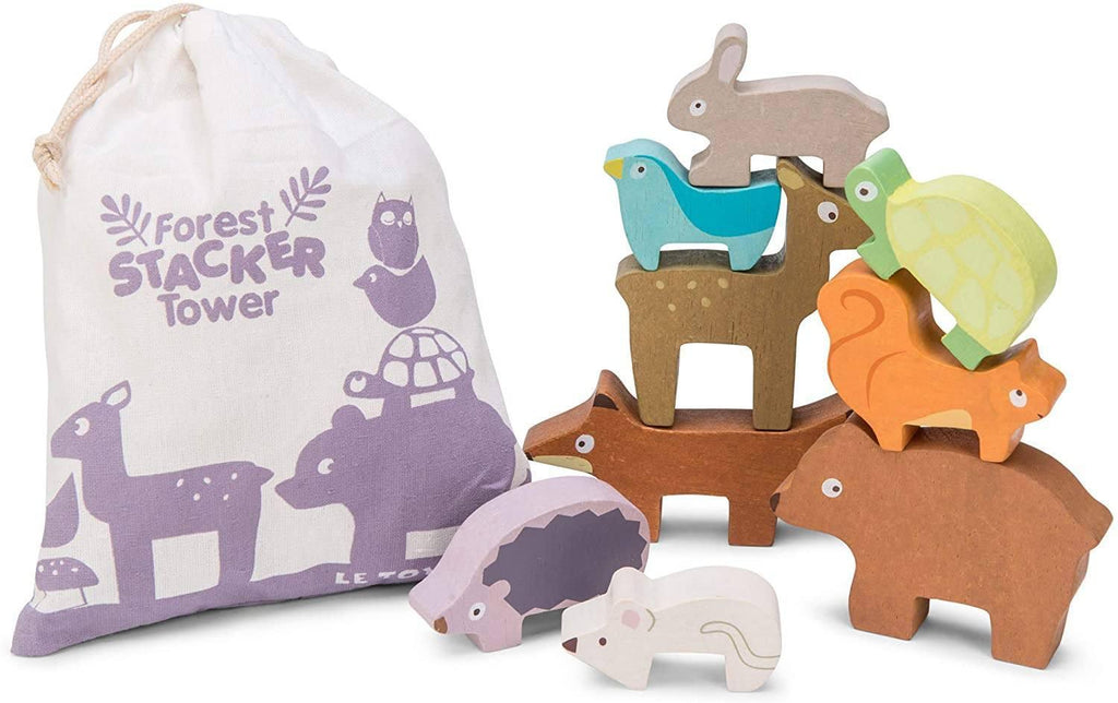 Le Toy Van - Wooden Petilou Forest Stacker Puzzle & Bag - TOYBOX Toy Shop