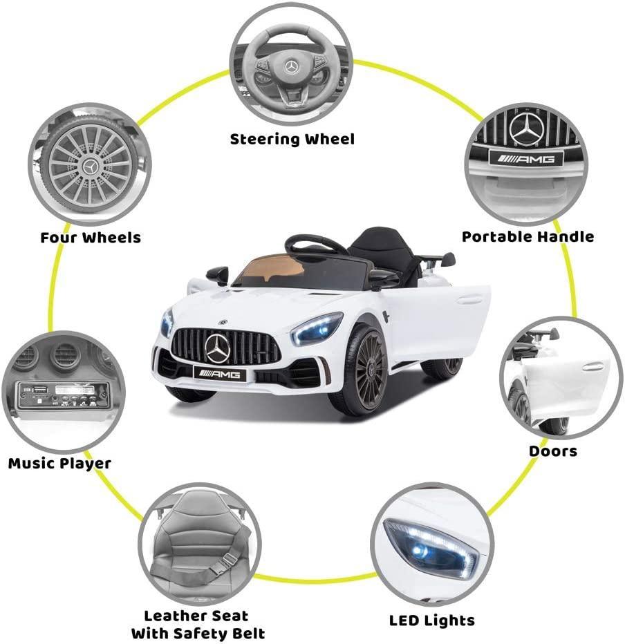 Mercedes-Benz AMG GTR 6V Battery Ride-on Car - White - TOYBOX Toy Shop