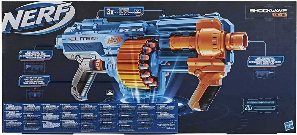 NERF Elite 2.0 Shockwave RD-15 Blaster - TOYBOX Toy Shop