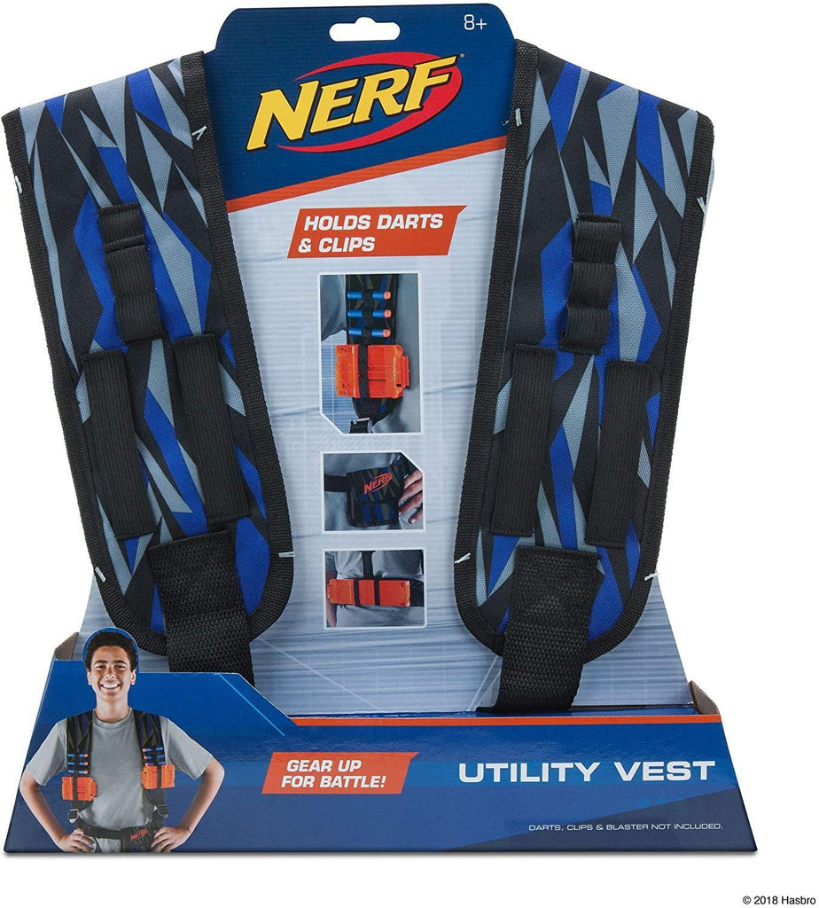 NERF Elite Utility Vest - Blue and Grey - TOYBOX Toy Shop