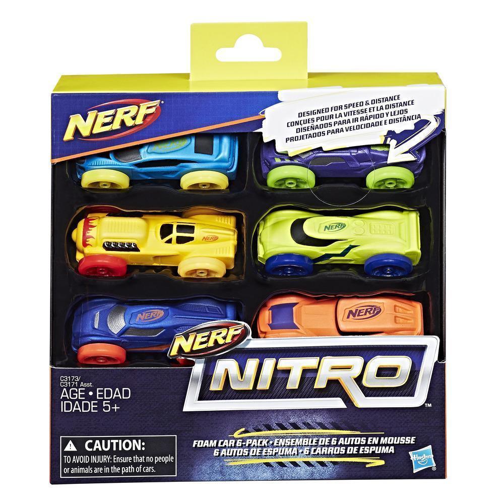 Nerf Nitro C3173 Foam Cars - 6 Pack - TOYBOX Toy Shop