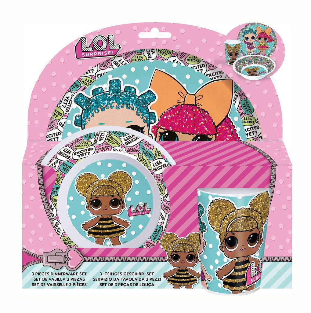 Official L.O.L Surprise! 3 Piece Coloured BPA Free Tableware Set - TOYBOX Toy Shop