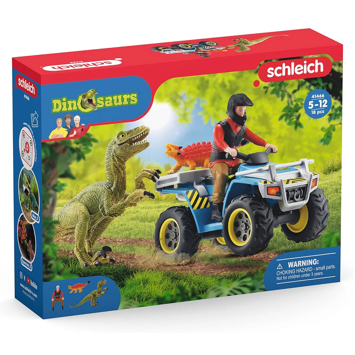 Schleich Quad escape from Velociraptor Dinosaurs
