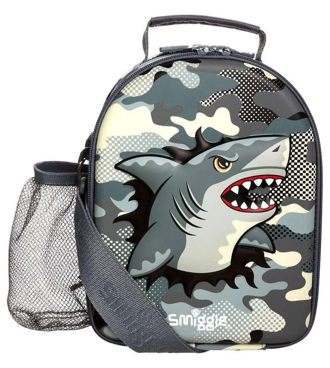 SMIGGLE Budz Hardtop Lunch Box With Strap Grey Shark TOYBOX