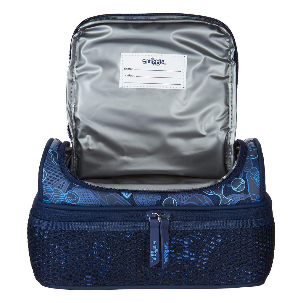 SMIGGLE Mesh Double Decker Lunchbox - Navy - TOYBOX Toy Shop
