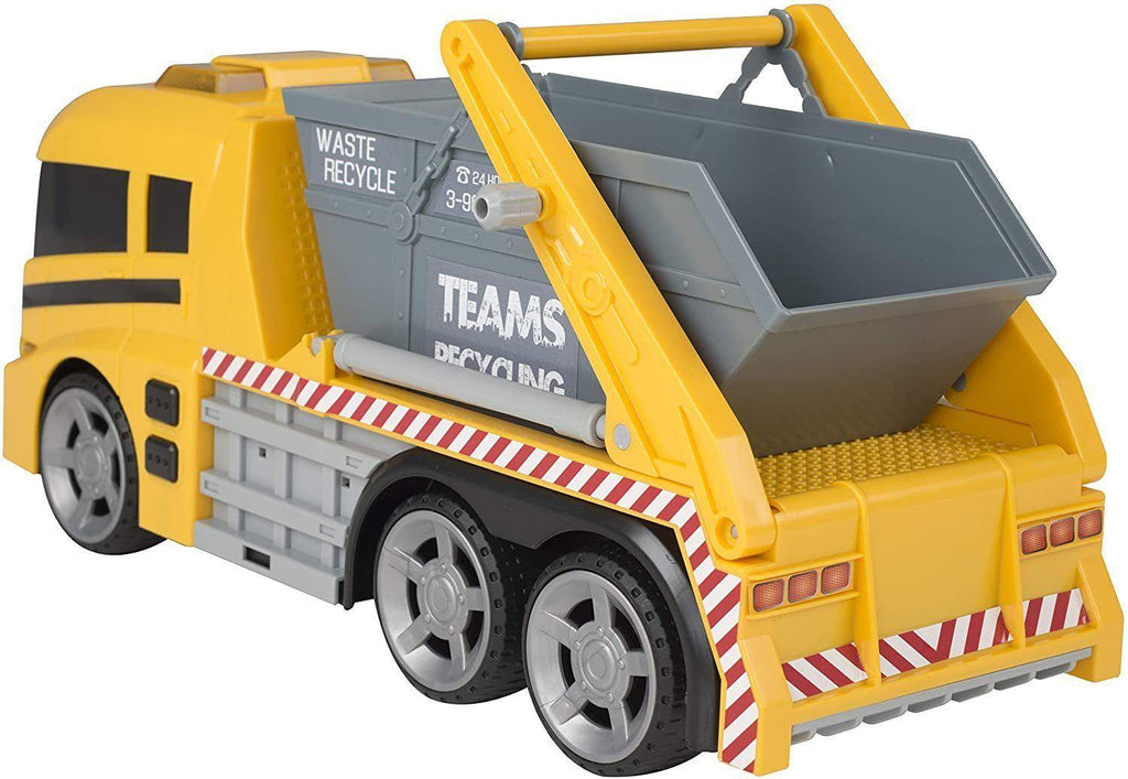 Teamsterz 1416394 Large Light & Sound Skip Lorry - Yellow - TOYBOX Toy Shop