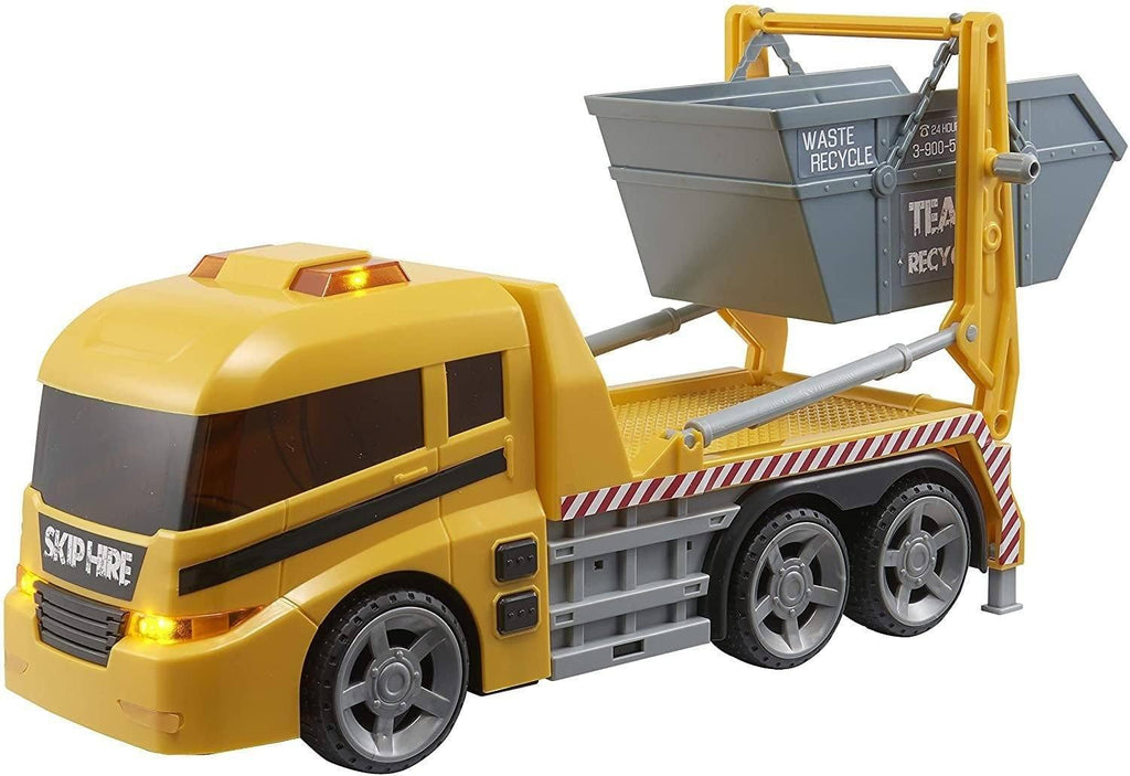 Teamsterz 1416394 Large Light & Sound Skip Lorry - Yellow - TOYBOX Toy Shop