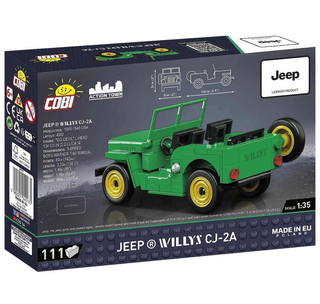 COBI Jeep Willys Cj-2a Green Model Kit