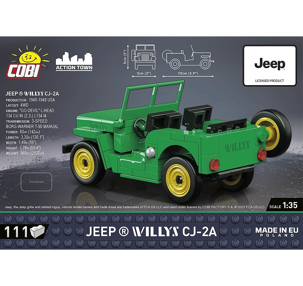 COBI Jeep Willys Cj-2a Green Model Kit