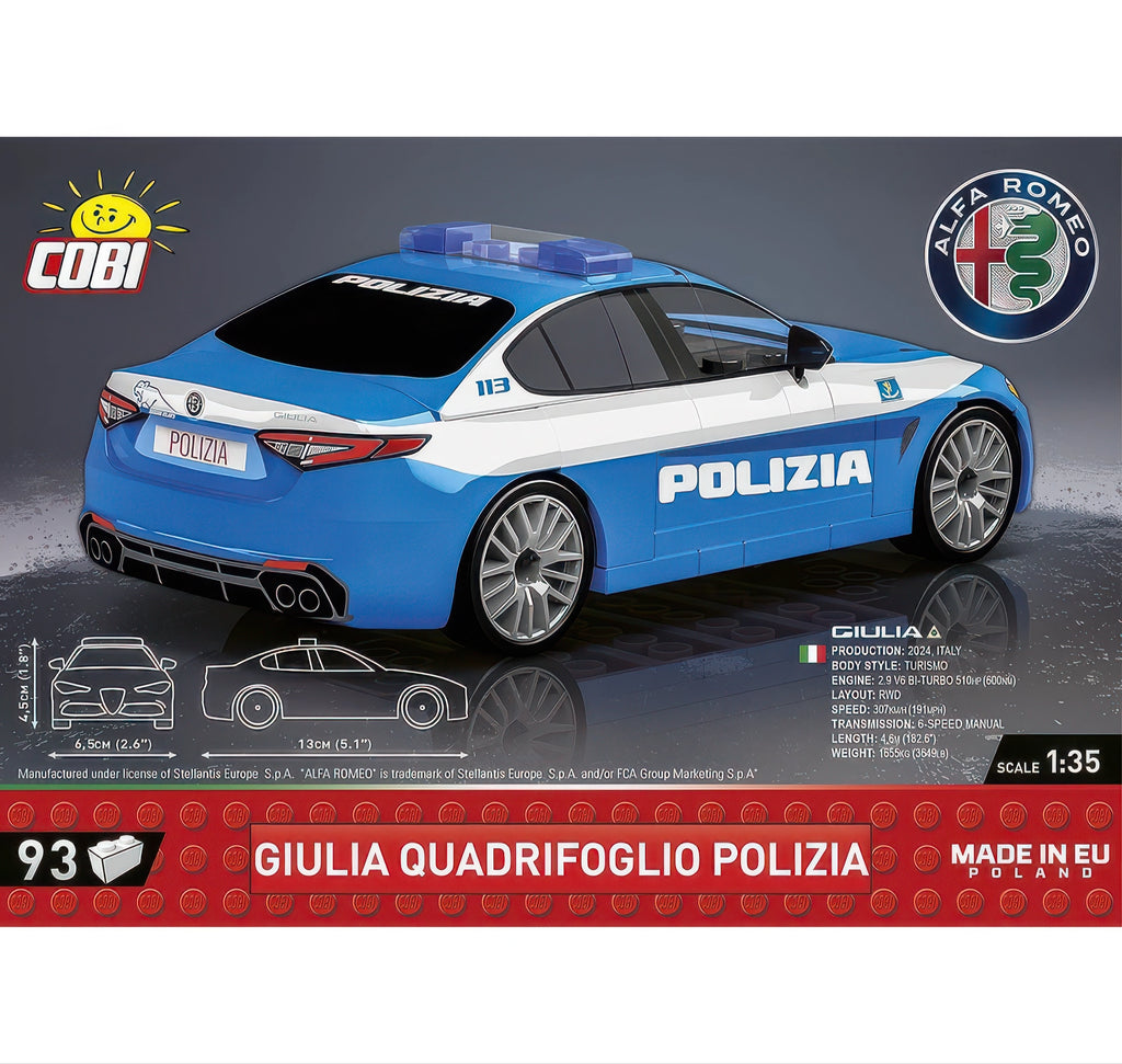 COBI Alfa Romeo Giulia Quadrifoglio Polizia Model Kit