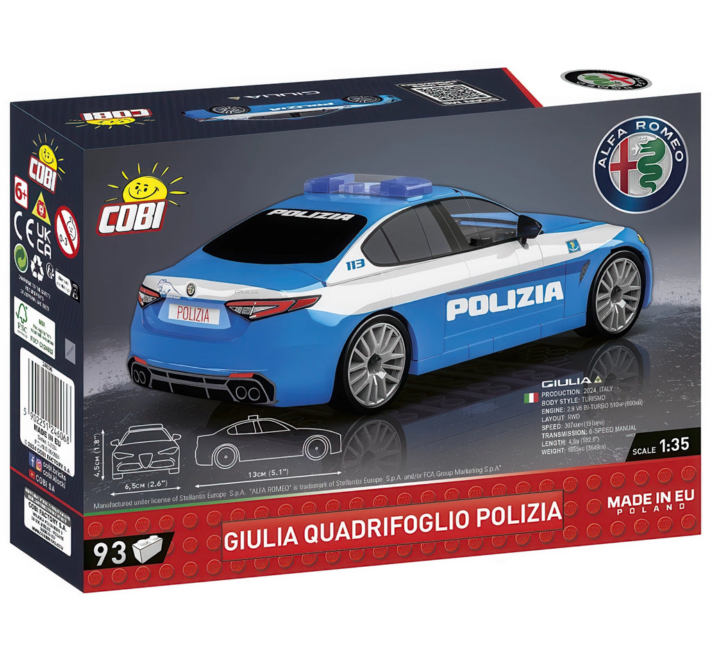 COBI Alfa Romeo Giulia Quadrifoglio Polizia Model Kit