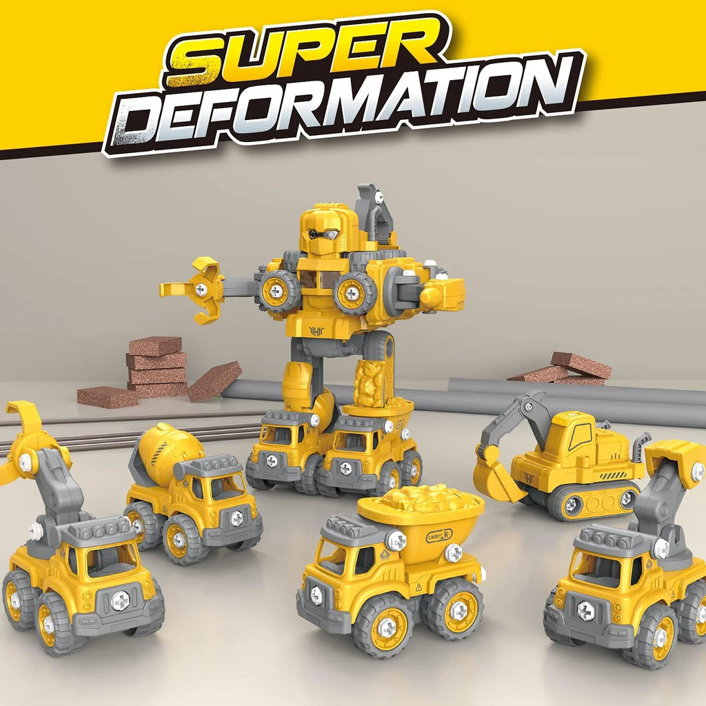 5-in-1 Construction Cars Transform Vehicle Robot - TOYBOX Toy Shop