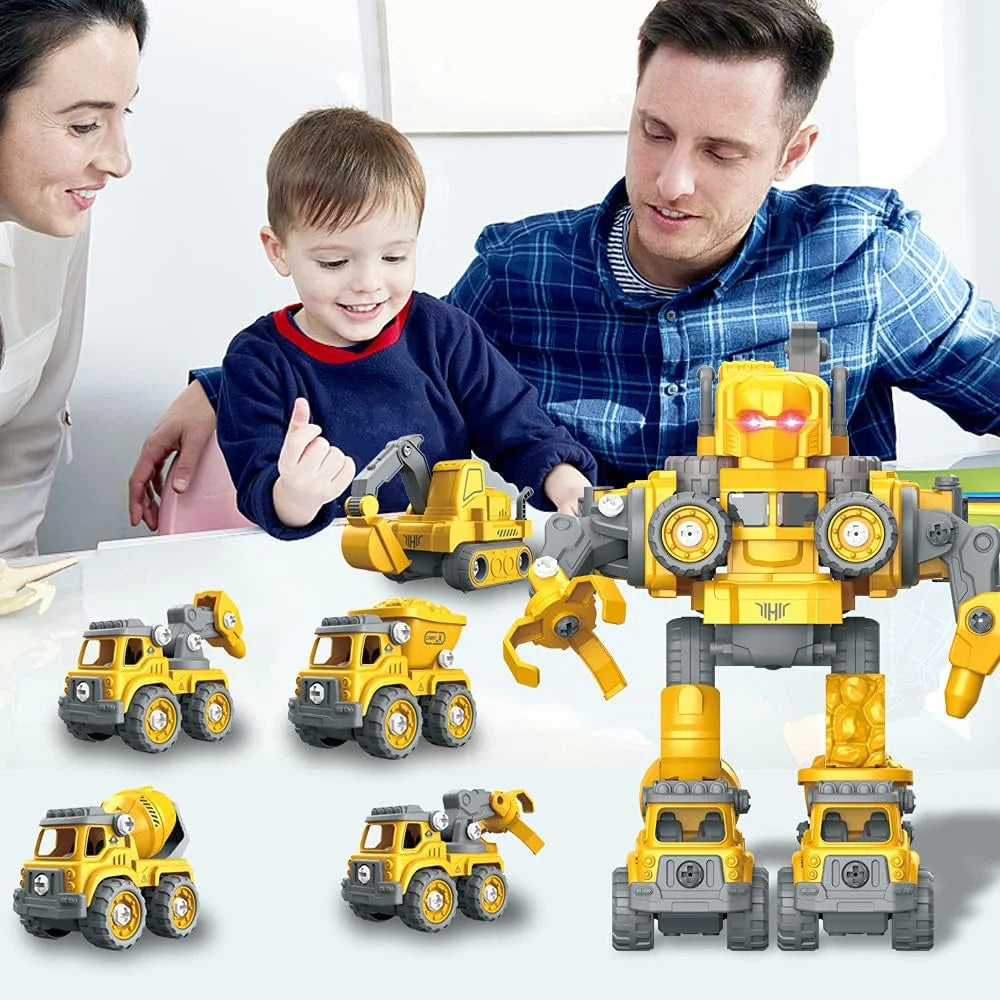 5-in-1 Construction Cars Transform Vehicle Robot - TOYBOX Toy Shop