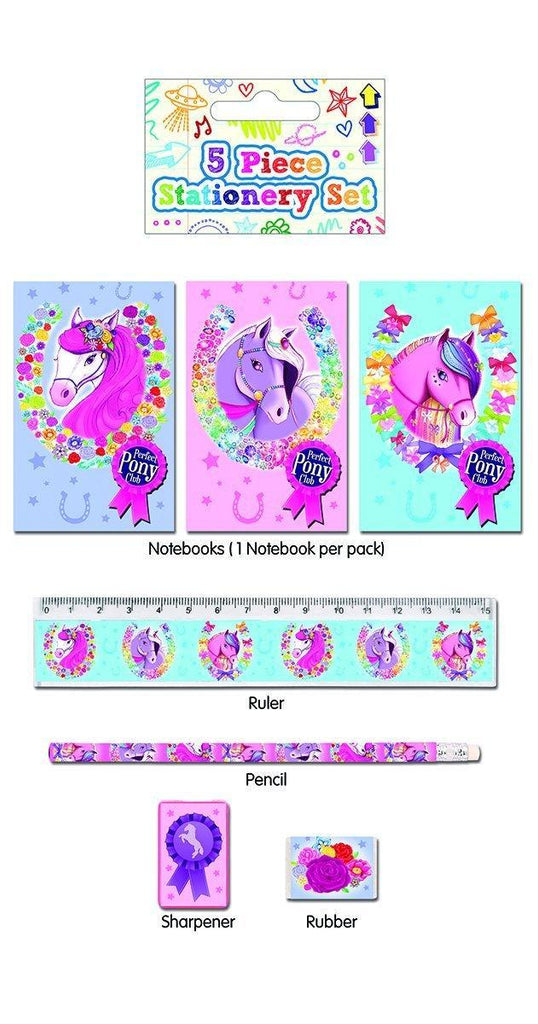 5 Piece Ponies Stationery Set - TOYBOX