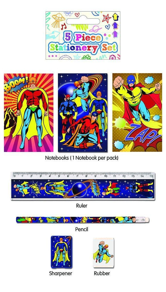 5 Piece Superhero Stationery Set - TOYBOX Toy Shop