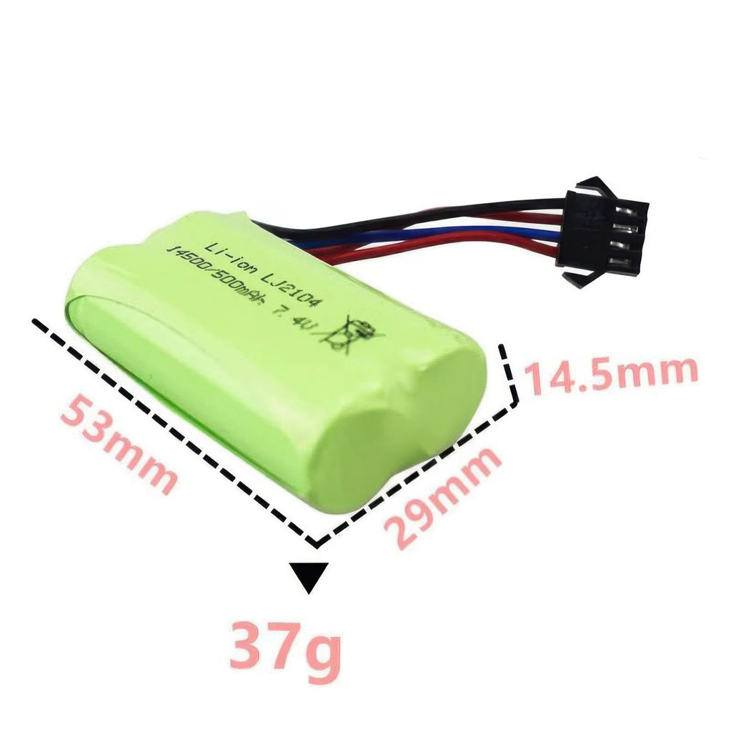 7.4 V Lithium-Ion Rechargeable Battery 500mAh - TOYBOX Toy Shop