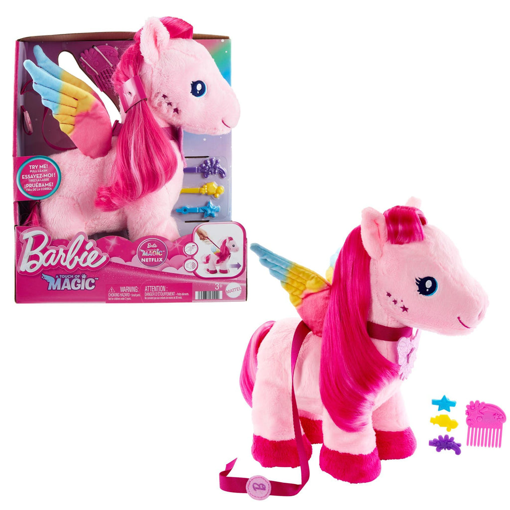 BARBIE Touch of Magic Walk & Flutter Pegasus Plush - TOYBOX Toy Shop