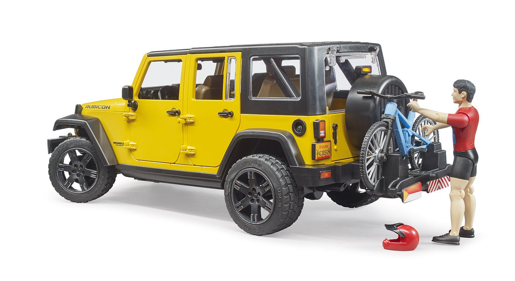 BRUDER 02543 Jeep Wrangler Rubicon with Mountain Bike and Figure - TOYBOX Toy Shop