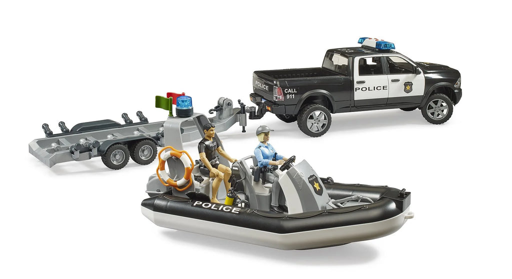 BRUDER RAM 2500 Police Pickup Truck and Boat Playset - TOYBOX Toy Shop