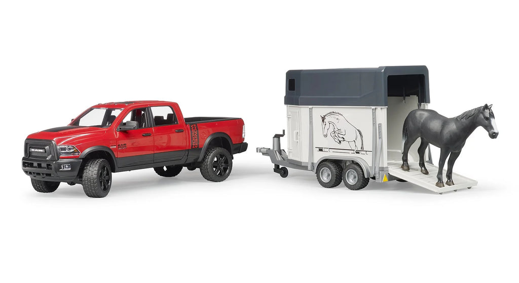 BRUDER RAM 2501 Power Wagon with Horse Trailer and Horse - TOYBOX Toy Shop