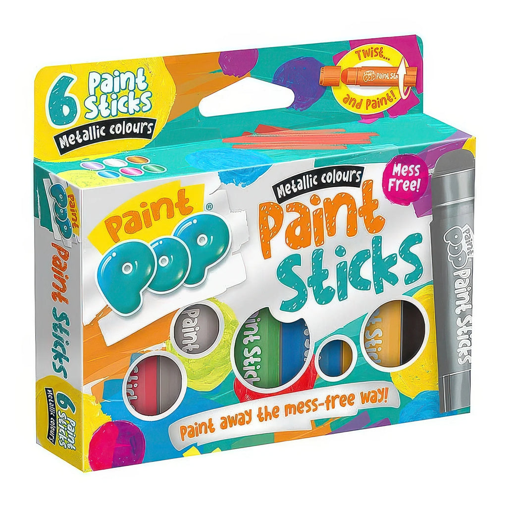 Paint Pop Paint Sticks For Kids - 6 Pack Metallic Assorted Colours - TOYBOX Toy Shop