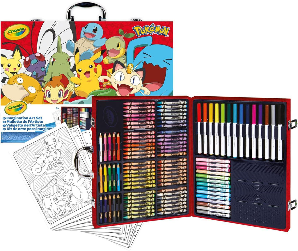 CRAYOLA Pokemon Artist Briefcase Creative Set with 115 Pieces - TOYBOX Toy Shop