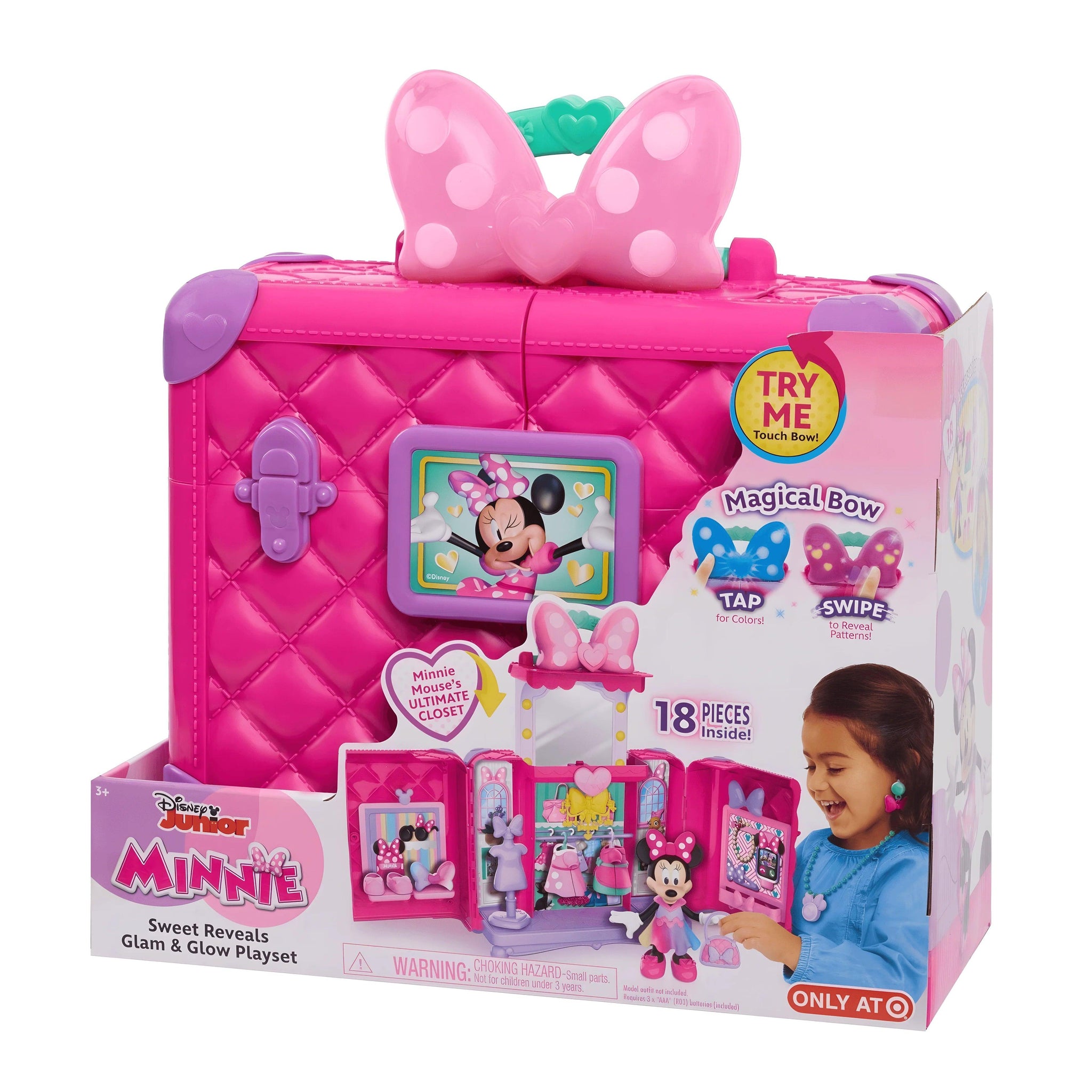 Disney Junior Minnie Mouse Sweet Reveals Glam Glow Doll Playset
