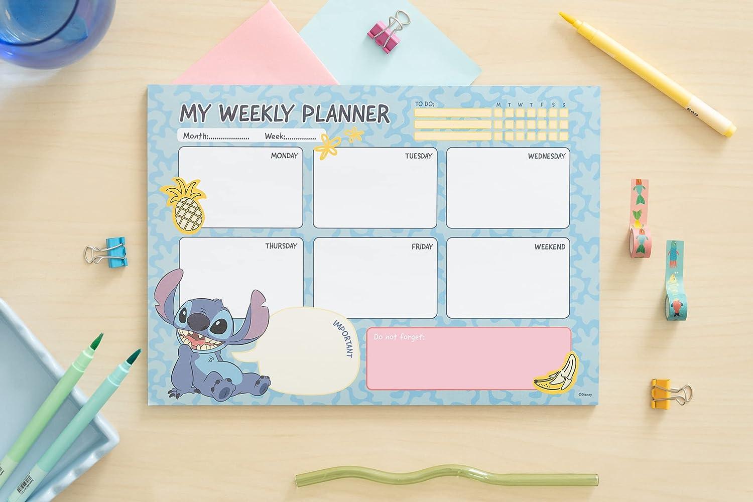 Stitch Daily Routine Chart Disney Stitch Tropical A4 Weekly Planner | Buy Online at ♥️ TOYBOX