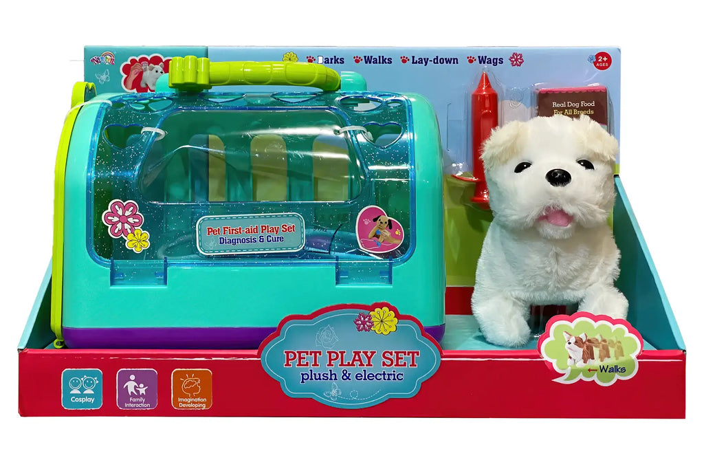 Interactive Plush Dog Pet Playset - Green - TOYBOX Toy Shop