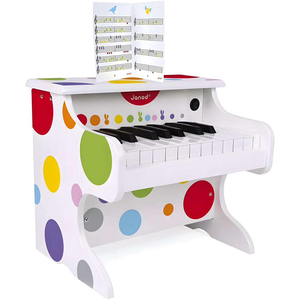 Janod-Confetti-My-First-Electronic-Wooden-Piano - TOYBOX