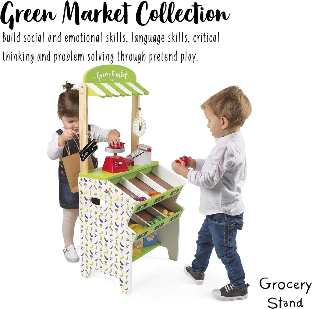 Janod Green Wooden Market Grocery - TOYBOX Toy Shop