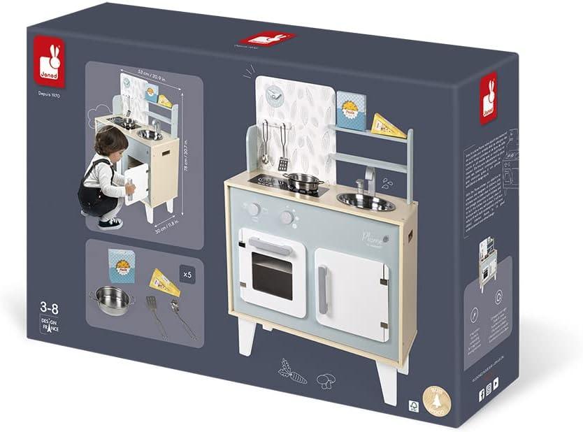 Janod Retro Plume Mint 78cm Wooden Kitchen - TOYBOX Toy Shop