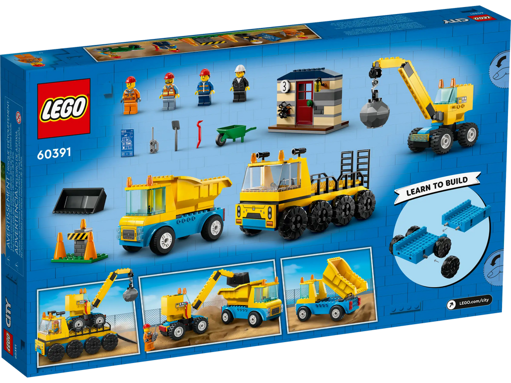 LEGO CITY 60391 Construction Trucks and Wrecking Ball Crane - TOYBOX Toy Shop